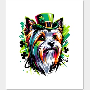 Silky Terrier in Leprechaun Hat Celebrates St. Patrick's Posters and Art